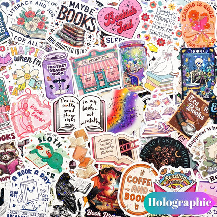 300 PCS Holographic Book Stickers for Readers
