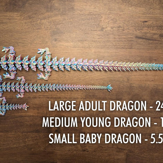 12-Inch Articulated Multicolor 3D Printed Dragon