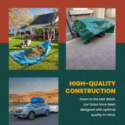 Large Waterproof Heavy Duty Poly Tarp with Grommets