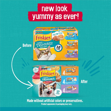 Friskies Wet Cat Food Variety Pack, Tasty Treasures Prime Filets — Pet Supplies