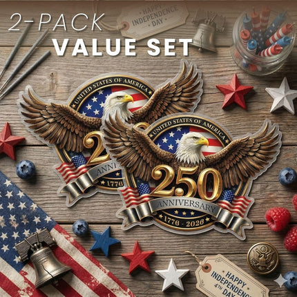 2-Pack 250th Anniversary USA Vinyl Decal Stickers