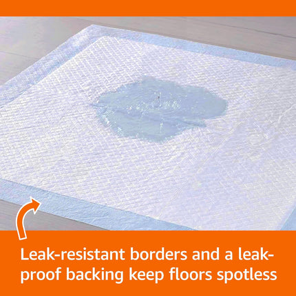 Leak-Proof Dog and Puppy Potty Training Pee Pads, 22 x 22 Inch, Blue & White, 100 Count