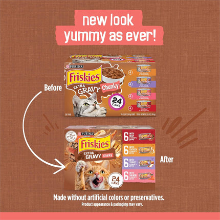 Friskies Extra Gravy Wet Cat Food Chunky 24ct Variety Pack (With Chicken — Pet Supplies