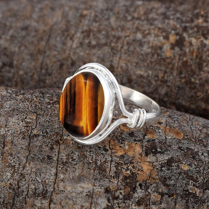 925 Sterling Silver Ring For Women & Girls Natural Gemstone Ring Sterling — Home & Lifestyle