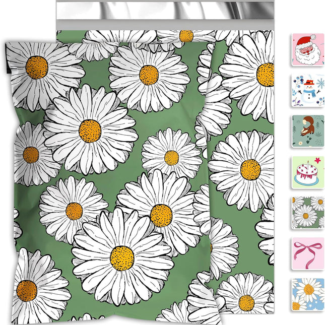 Chrysanthemum Poly Mailers 10x13 Inch, 100 Pcs