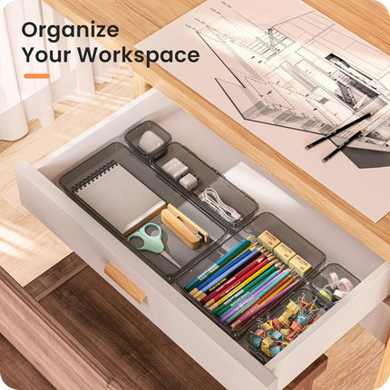 Clear Drawer Organizer for Makeup, Kitchen, and Home