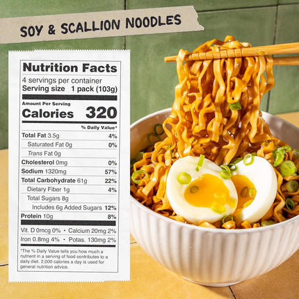 Soy & Scallion Instant Ramen Noodles, 4 Pack