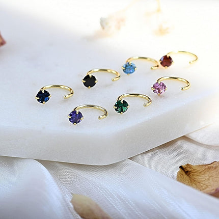 925 Sterling Silver Small Huggie Half Hoop Earrings for Women