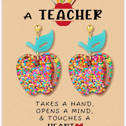 Teacher Apple Drop & Dangle Earrings