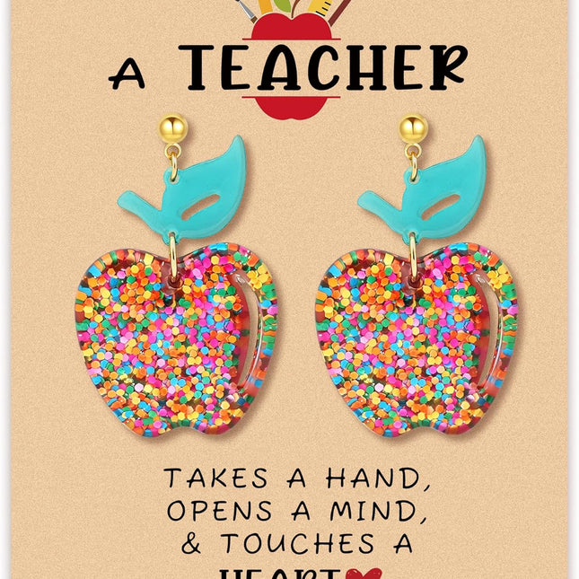 Teacher Apple Drop & Dangle Earrings
