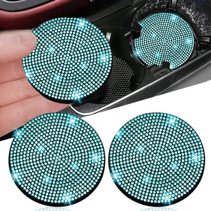 DriveForge ForjaRuta NBTEPEM 2pcs Bling Car Cup Holder Coaster, 2.75 inch Anti-Slip Shockproof — Auto & Moto