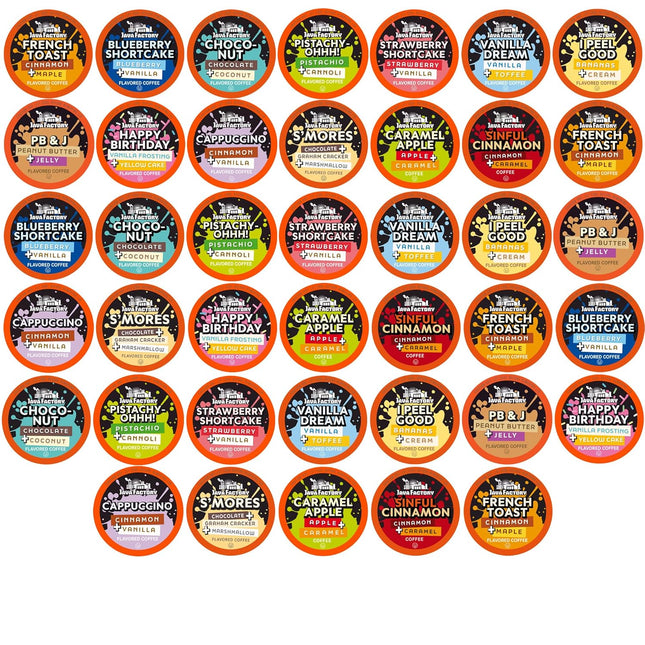 Flavored Coffee Pods Assorted Sampler Variety Pack, K Cup Brewer Compatible, 40 Count