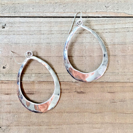 HomeChef ChefDelHogar Large Teardrop Hoop on Sterling Silver Earrings Bohemian Boho Statement Jewelry — Kitchen & Home