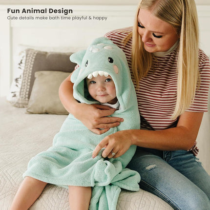2-Pack Hooded Baby Towels, 32" x 32" Soft Absorbent Plush Fleece with Cute Animal Hood