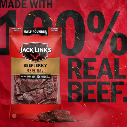 SourceToHome FuenteACasa Jack Link's Beef Jerky Half Pounder - Original - Made with 100% Real Beef — Home & Lifestyle