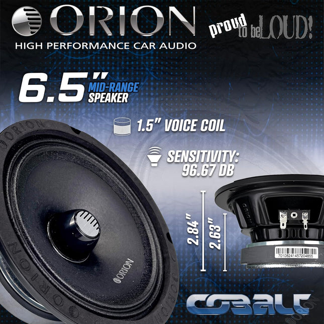 Cobalt CM654 High Efficiency 6.5-Inch Mid-Range Bullet Loudspeakers, Pair