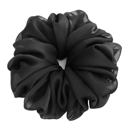 Large Black Chiffon Scrunchie Ponytail Holder