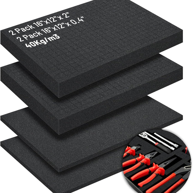 4-Piece Pick and Pluck Foam Sheet Kit for Cases