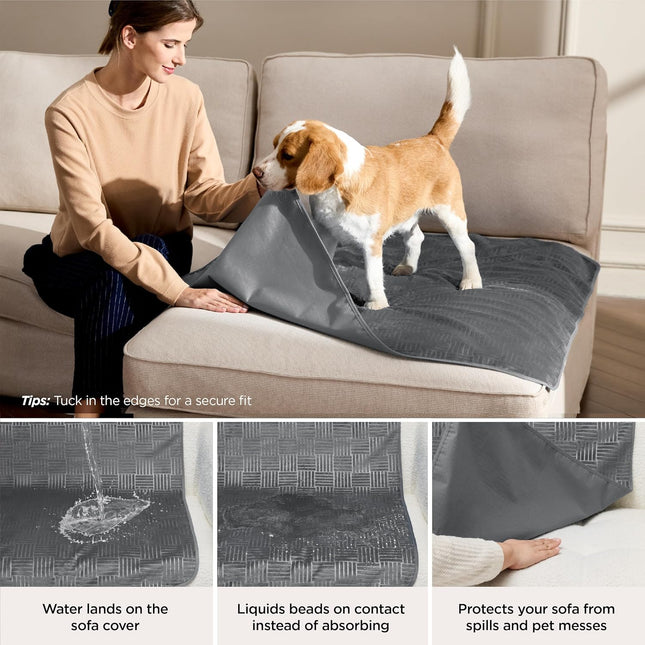 Waterproof Washable Couch Cover for Dogs, Ash Grey, 52 x 82 in