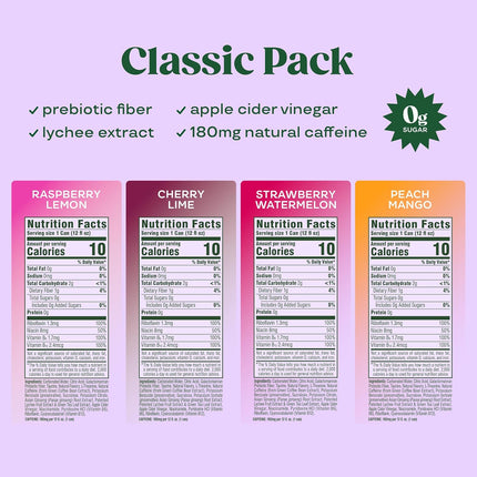 Sparkling Energy Drink Variety Pack, Zero Sugar, 180mg Natural Caffeine, 12 oz 12 Pack