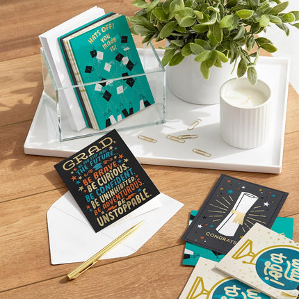 Graduation Congrats Card Assortment - 4 Designs, 12 Cards with Envelopes