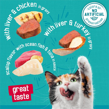 Friskies Wet Cat Food Variety Pack, Tasty Treasures Prime Filets — Pet Supplies