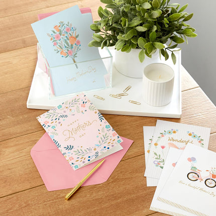 Mother's Day Cards Assortment, Flowers - 16 Cards with Envelopes