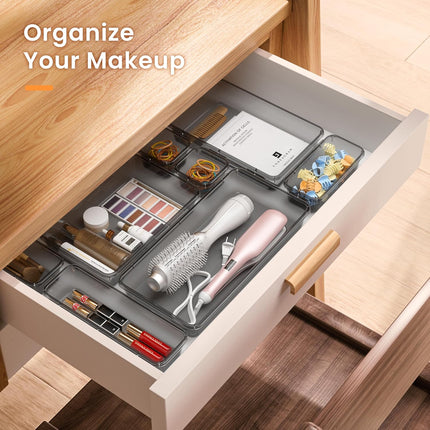 Clear Drawer Organizer for Makeup, Kitchen, and Home