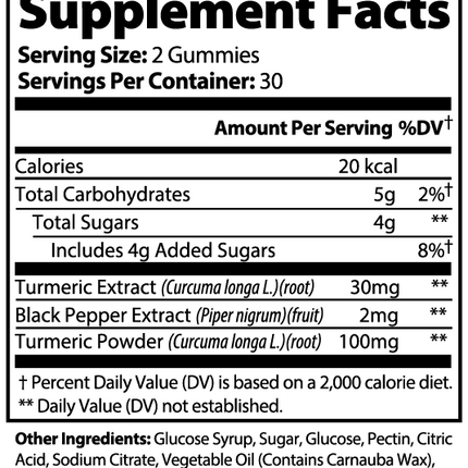 USA CALI Turmeric Gummies dietary supplement for joint health and antioxidant support
