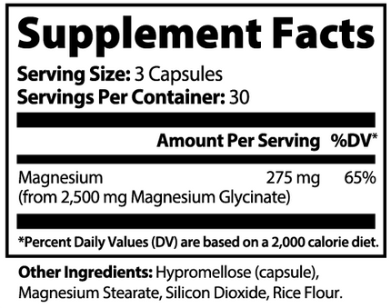 USA CALI Magnesium Glycinate 90 capsules product overview – 275mg elemental magnesium, muscle and nerve support