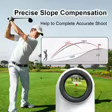 USA-CALI Golf Distance Rangefinder side profile with slope and pin lock technology