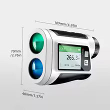 USA-CALI Golf Rangefinder device in use on golf course measuring flag distance